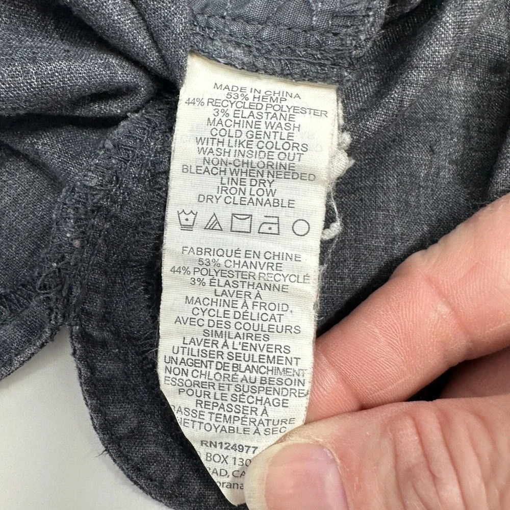 PRANA Women's Coal Gray Chambray Lizbeth Skirt‎ Size Hemp Blend UPF 50 MSRP $69